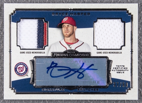 2013 Topps Signature Swatches #SSADR-BH Bryce Harper Signed Patch Card (#37/50) 